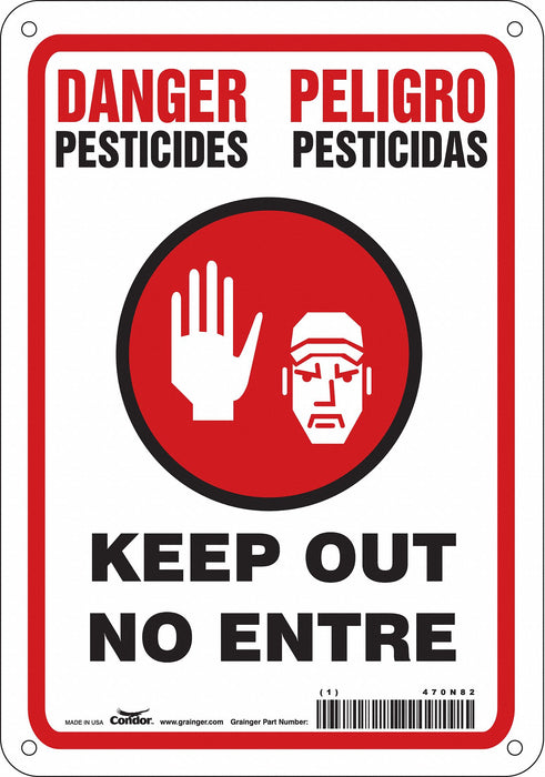 J8483 Safety Sign 10 inx7 in Polyethylene