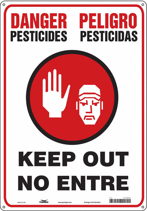 J8483 Safety Sign 20 inx14 in Polyethylene