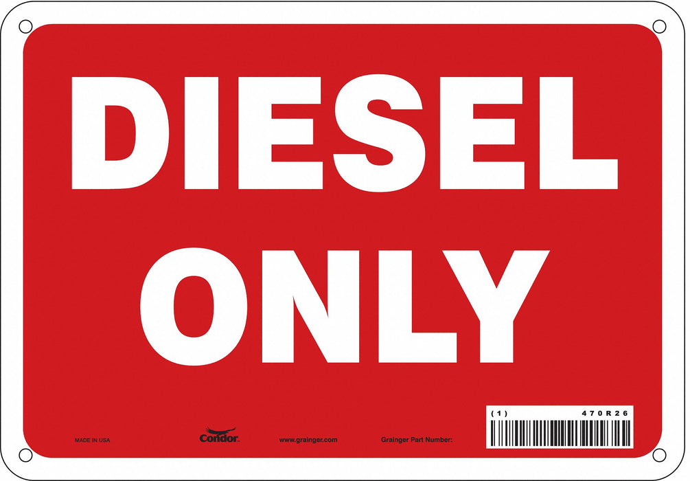 J8155 Safety Sign 7 in x 10 in Polyethylene