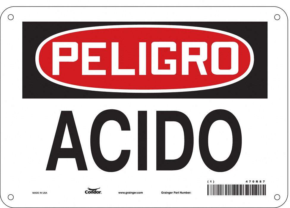 Safety Sign 7 in x 10 in Polyethylene