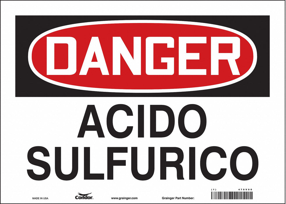 Safety Sign 10 in x 14 in Vinyl