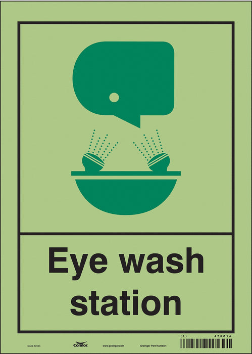 Safety Sign 14 in x 10 in Glow Vinyl