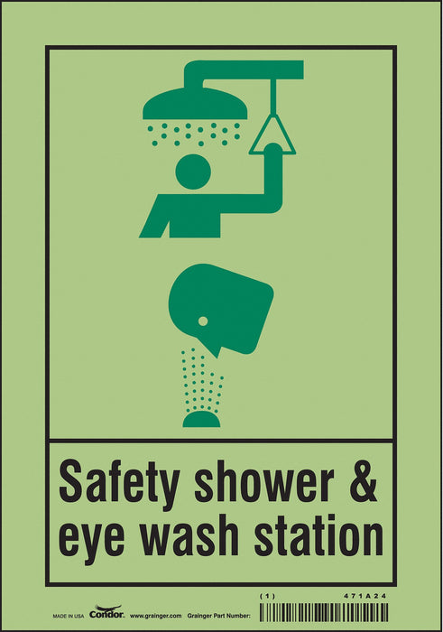 Safety Sign 10 in x 7 in Glow Vinyl