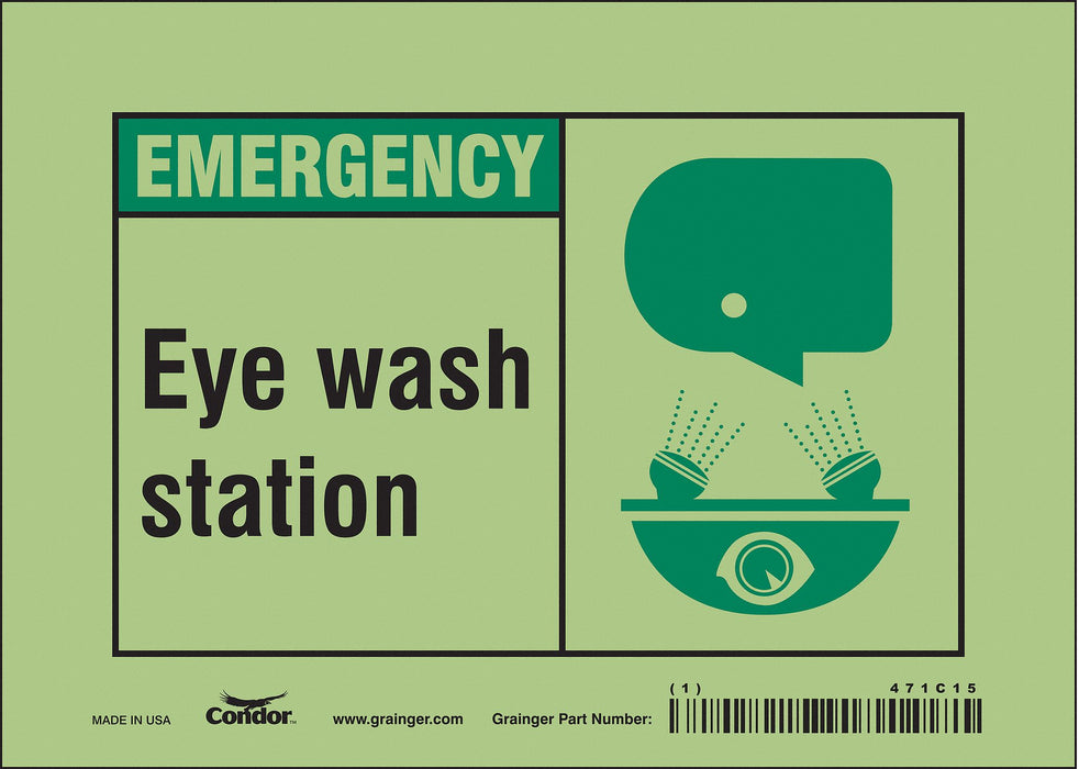 Safety Sign 5 in x 7 in Glow Vinyl