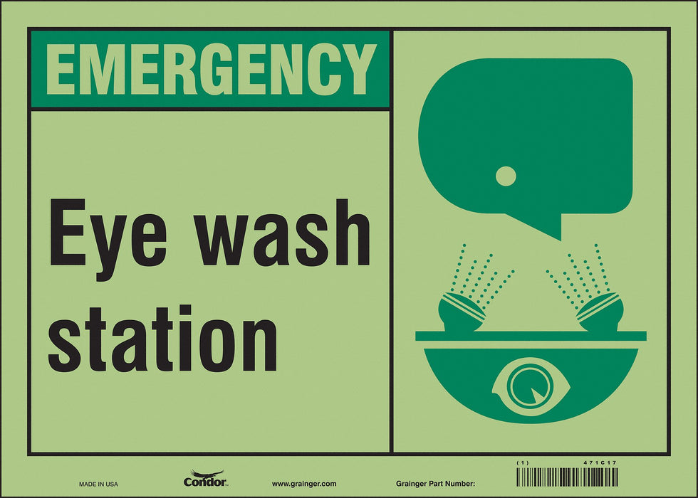 Safety Sign 10 in x 14 in Glow Vinyl