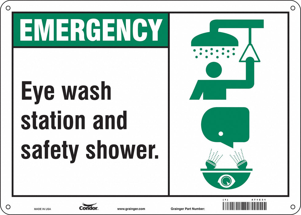 Safety Sign 10 in x 14 in Aluminum