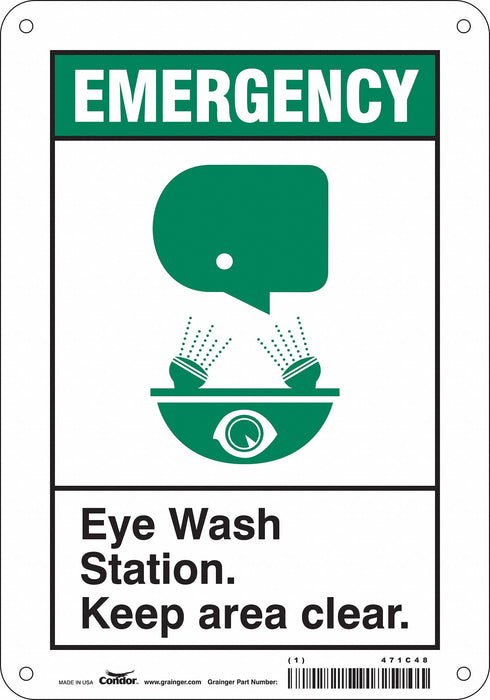 Safety Sign 10 in x 7 in Aluminum