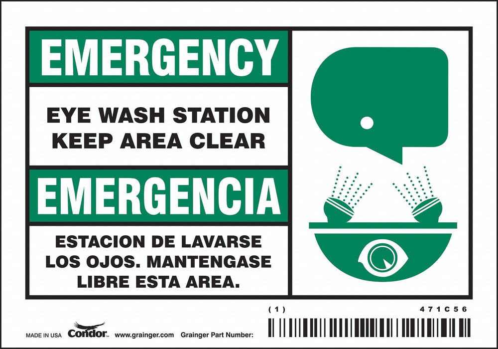 Safety Sign 3 1/2 in x 5 in Vinyl PK5