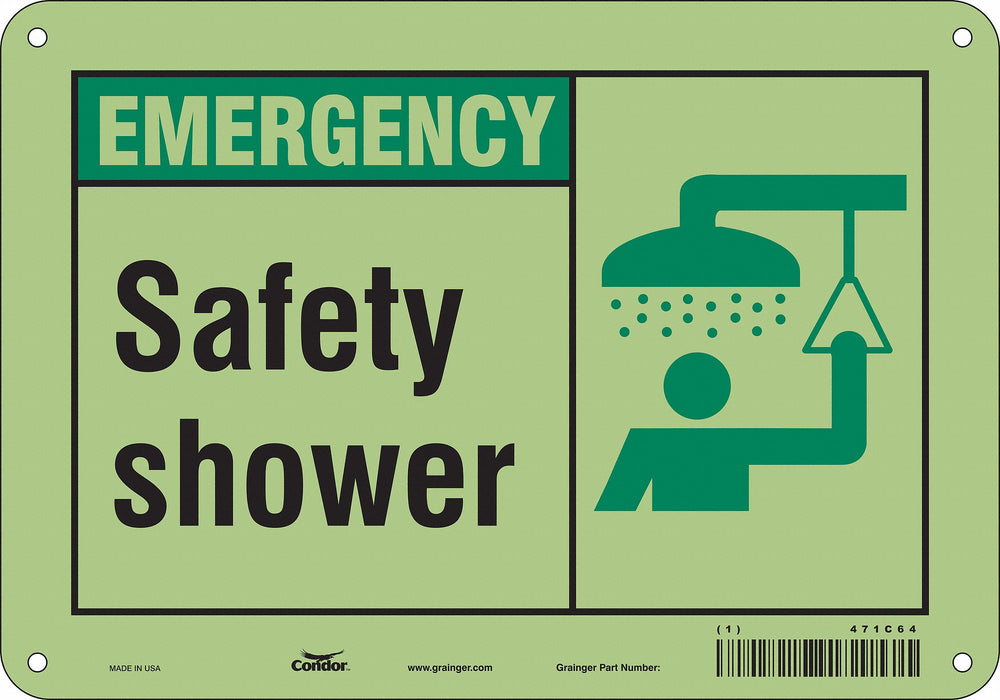 Safety Sign 7 in x 10 in Glow Vinyl