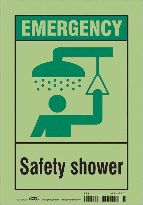 Safety Sign 10 in x 7 in Glow Vinyl