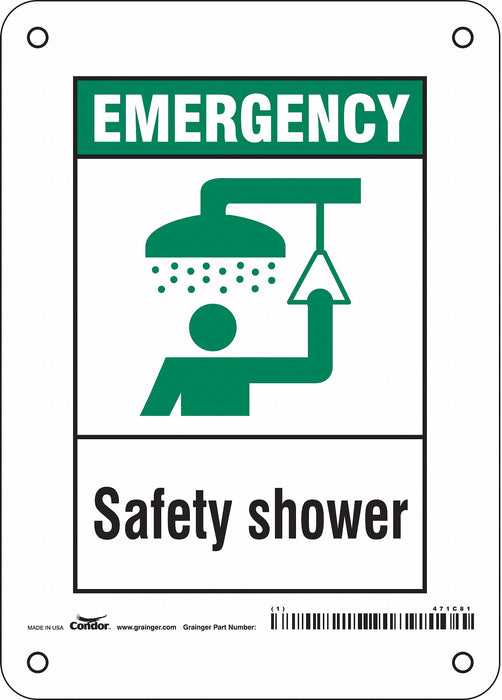 Safety Sign 7 in x 5 in Polyethylene