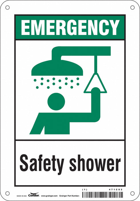 Safety Sign 10 in x 7 in Polyethylene