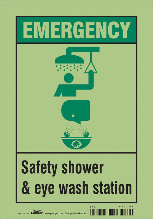 Safety Sign 10 in x 7 in Glow Vinyl