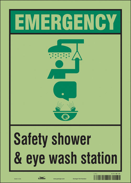 Safety Sign 14 in x 10 in Glow Vinyl