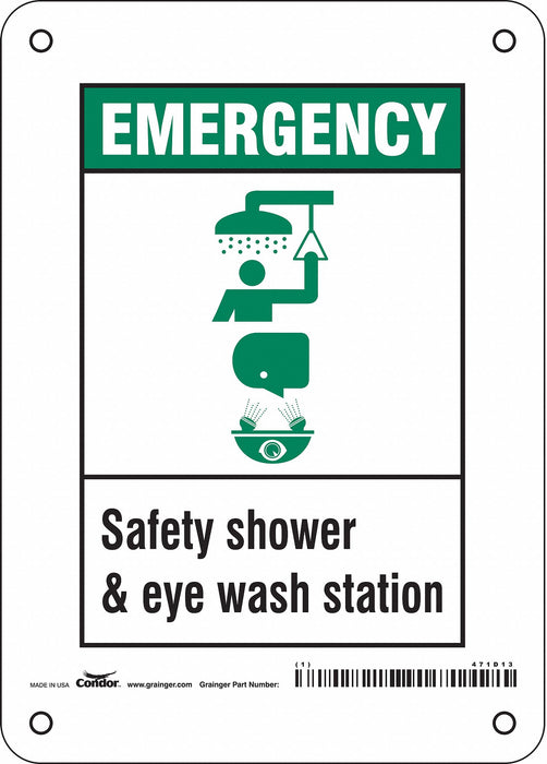 Safety Sign 7 in x 5 in Polyethylene