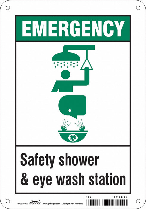Safety Sign 10 in x 7 in Polyethylene