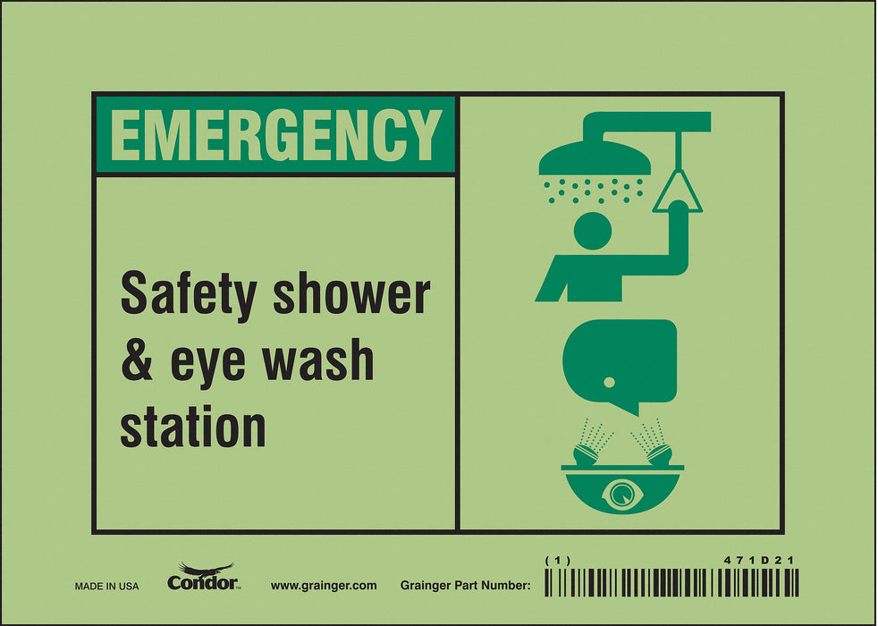 Safety Sign 5 in x 7 in Glow Vinyl