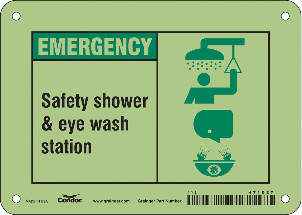 Safety Sign 5 in x 7 in Aluminum
