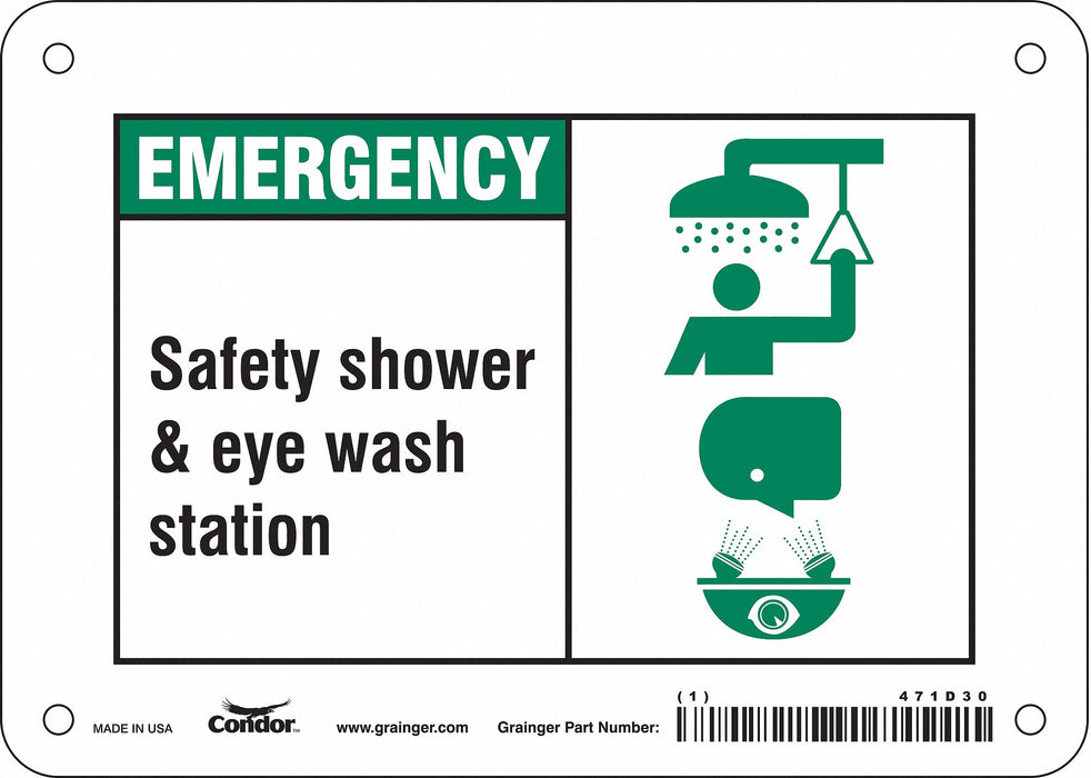 Safety Sign 5 in x 7 in Polyethylene