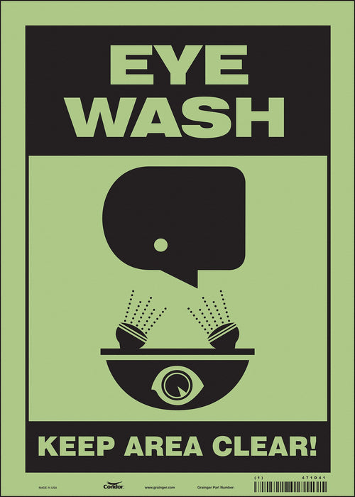 Safety Sign 14 in x 10 in Glow Vinyl