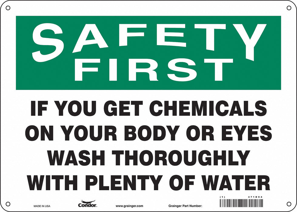 Safety Sign 10 in x 14 in Aluminum