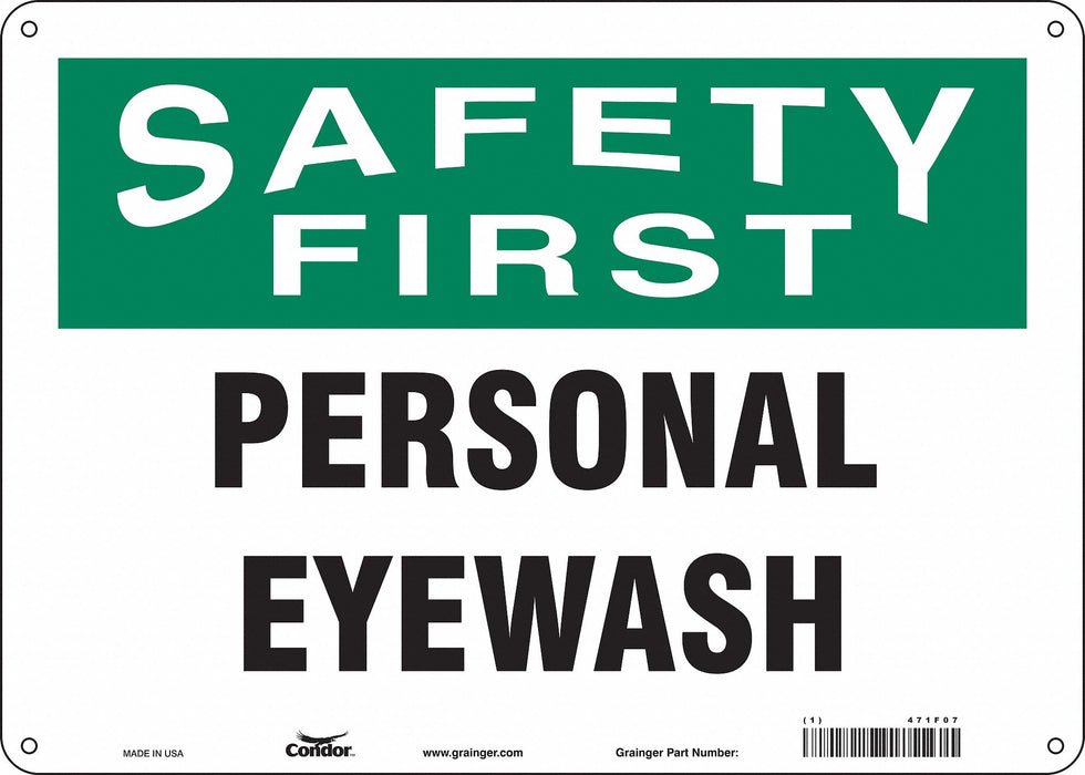 Safety Sign 10 in x 14 in Polyethylene