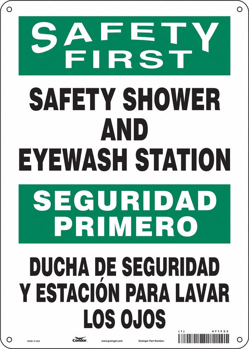 Safety Sign 14 in x 10 in Polyethylene