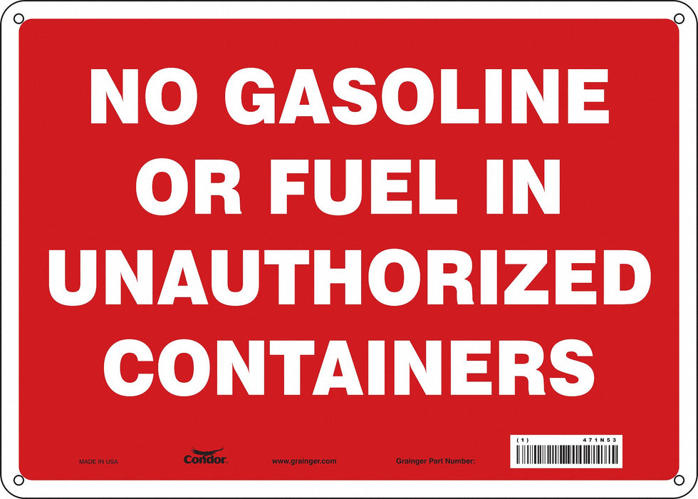 Safety Sign 10 inx14 in Aluminum