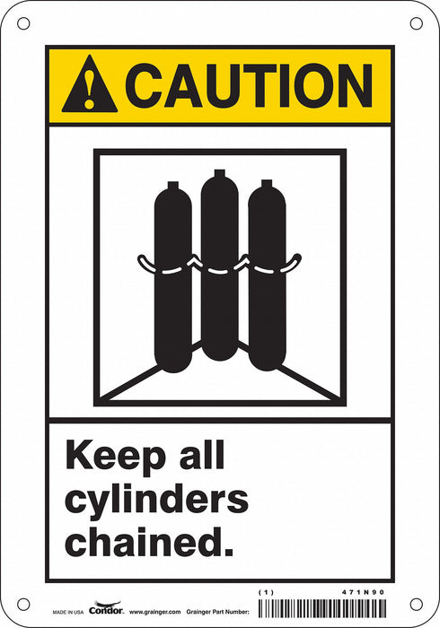 Safety Sign 10 in x 7 in Polyethylene