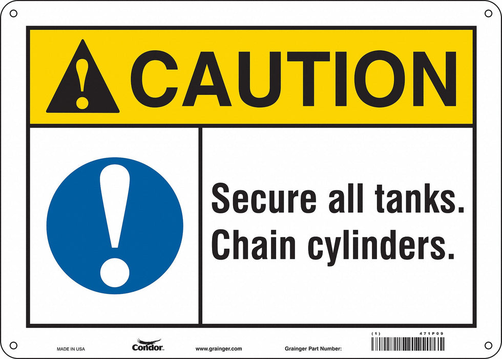 Safety Sign 10 in x 14 in Aluminum