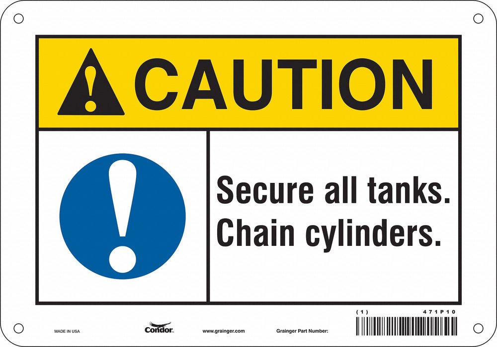 Safety Sign 7 inx10 in Polyethylene