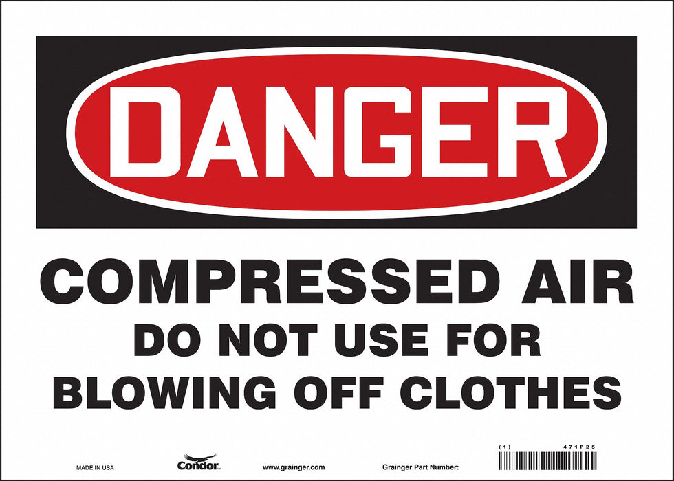 Safety Sign 10 inx14 in Vinyl