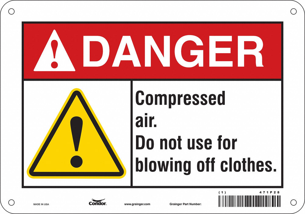 Safety Sign 7 inx10 in Polyethylene