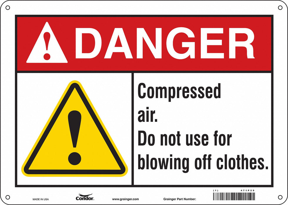 Safety Sign 10 in x 14 in Polyethylene