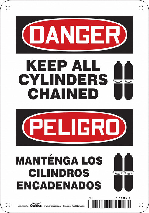 Safety Sign 10 in x 7 in Polyethylene