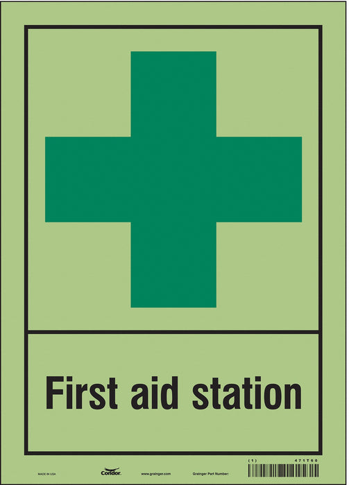 Safety Sign 14 in x 10 in Glow Vinyl