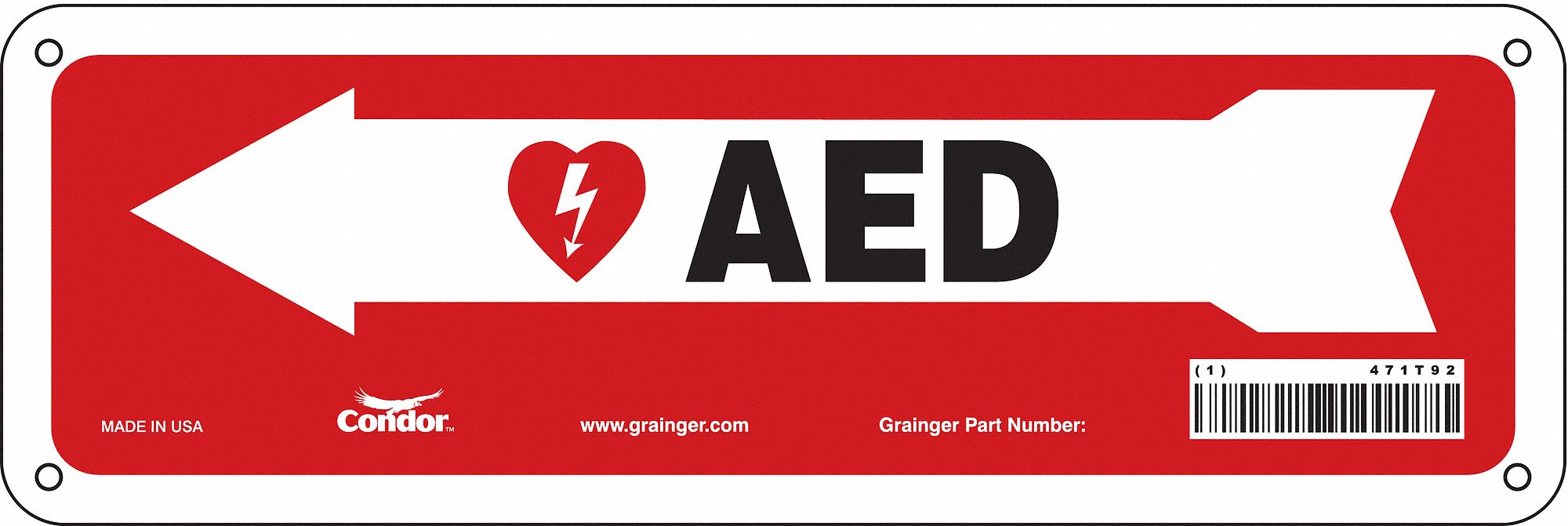Safety Sign 4 in x 12 in Aluminum