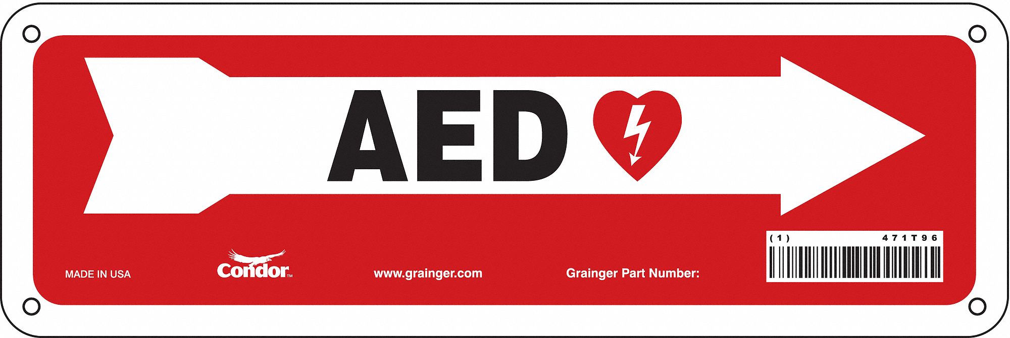 Safety Sign 4 in x 12 in Polyethylene