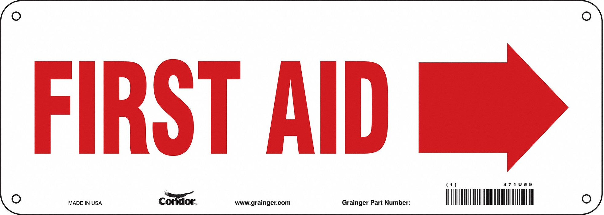 Safety Sign 5 in x 14 in Polyethylene