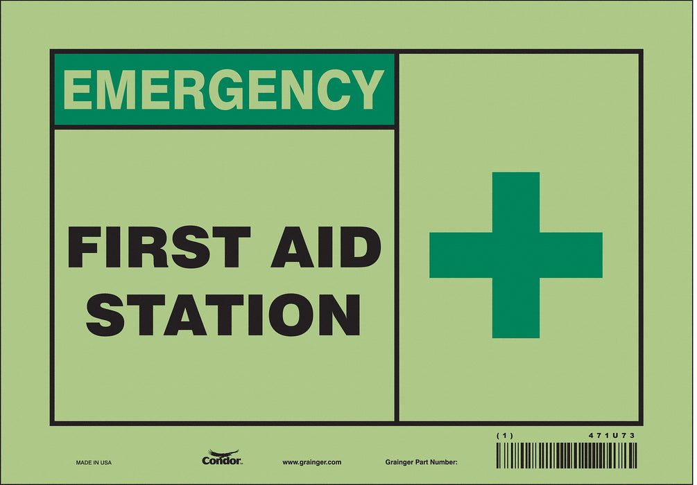 Safety Sign 7 in x 10 in Glow Vinyl