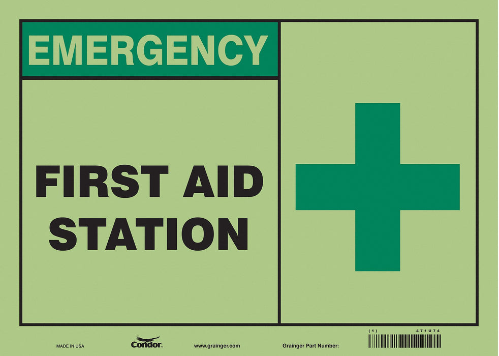 Safety Sign 10 in x 14 in Glow Vinyl