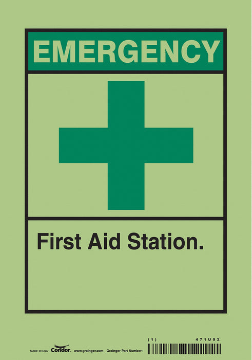 Safety Sign 10 in x 7 in Glow Vinyl
