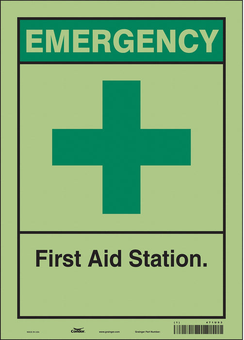 Safety Sign 14 in x 10 in Glow Vinyl