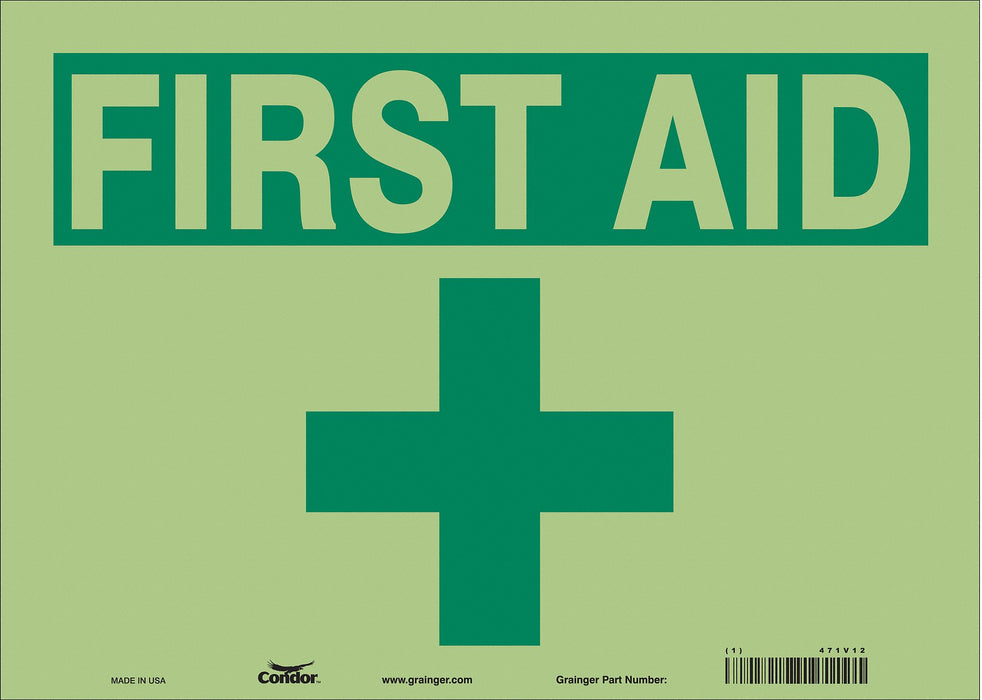 Safety Sign 10 in x 14 in Glow Vinyl