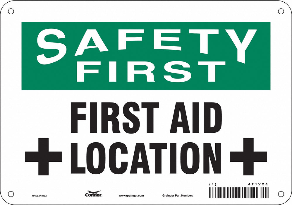 Safety Sign 7 in x 10 in Aluminum