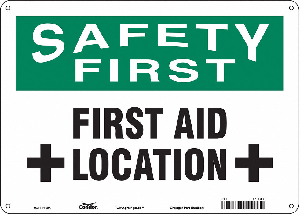 Safety Sign 10 in x 14 in Aluminum