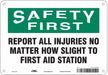 First Aid Sign 7 in x 10 in Aluminum