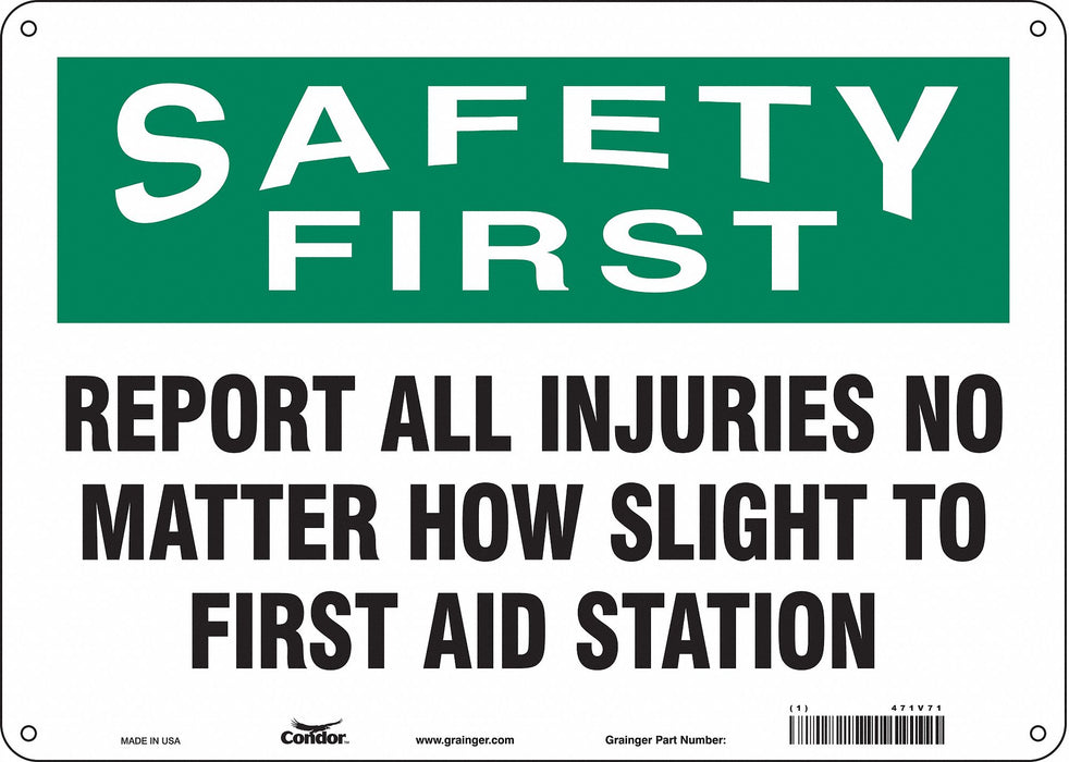 Safety Sign 10 inx14 in Polyethylene