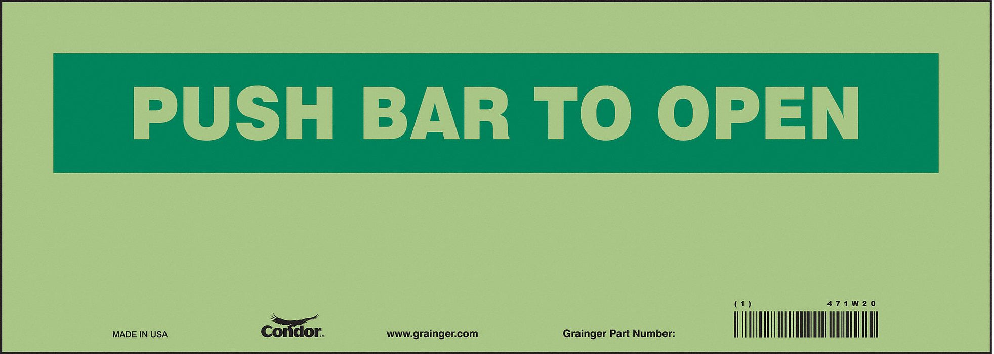 Safety Sign 5 in x 14 in Glow Vinyl