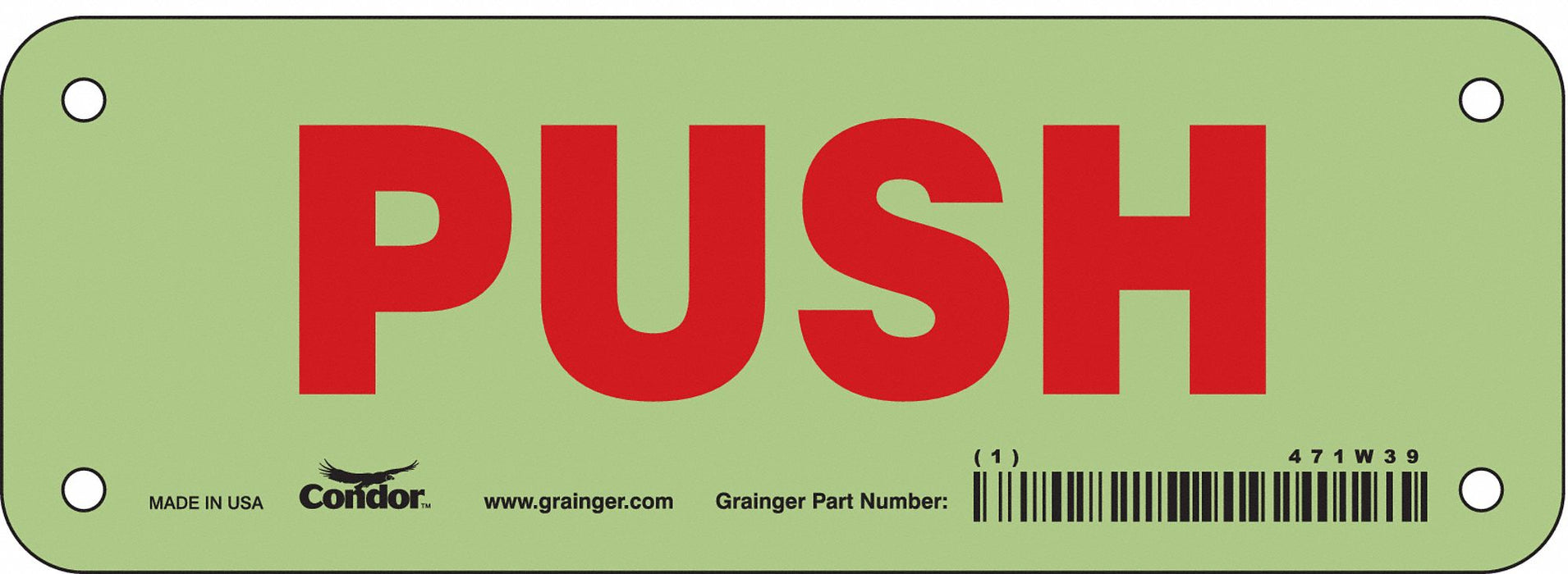 Safety Sign 2 1/2 in x 7 in Polyethylene